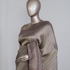 Banarasi Brocade Silk Saree with Striped Weaving  SAN4603