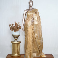Pure Golden Tissue Silk Saree SAN4386