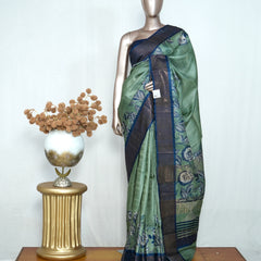 Tussar Silk Saree with Bavunchi Border SAN4228