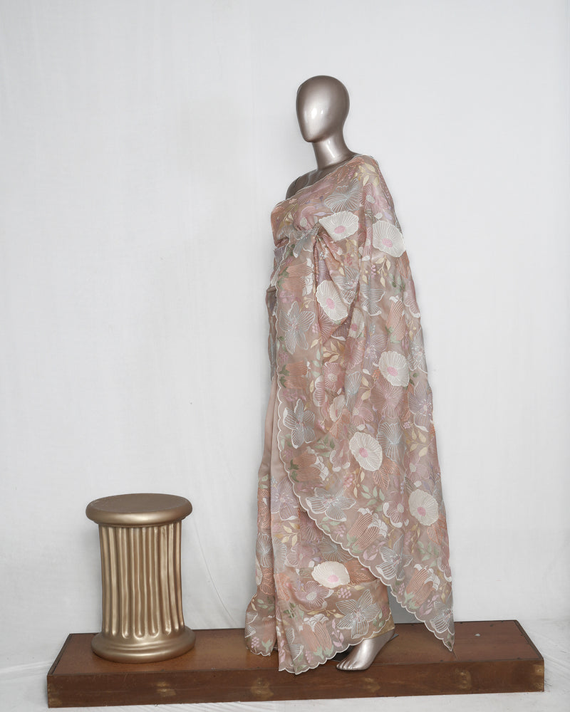 Pure Organza Embroidered & Appliqué Saree   SAN4938