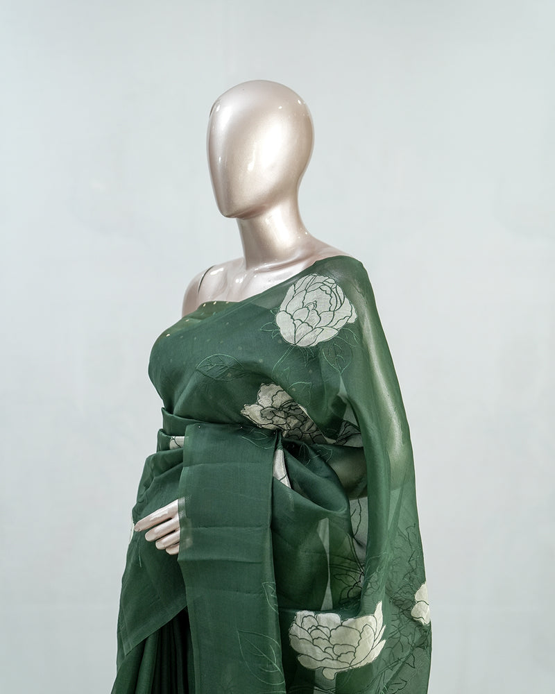 Glass Organza Saree C  SAN5389