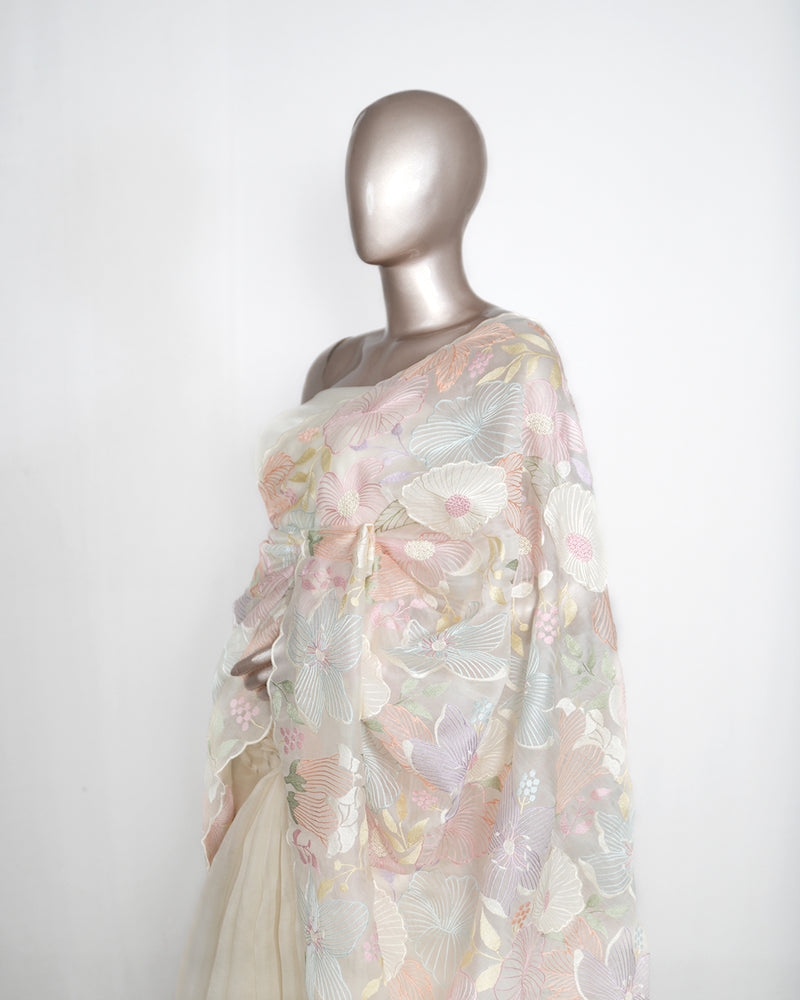 Pure Organza Embroidered & Appliqué Saree  SAN4938