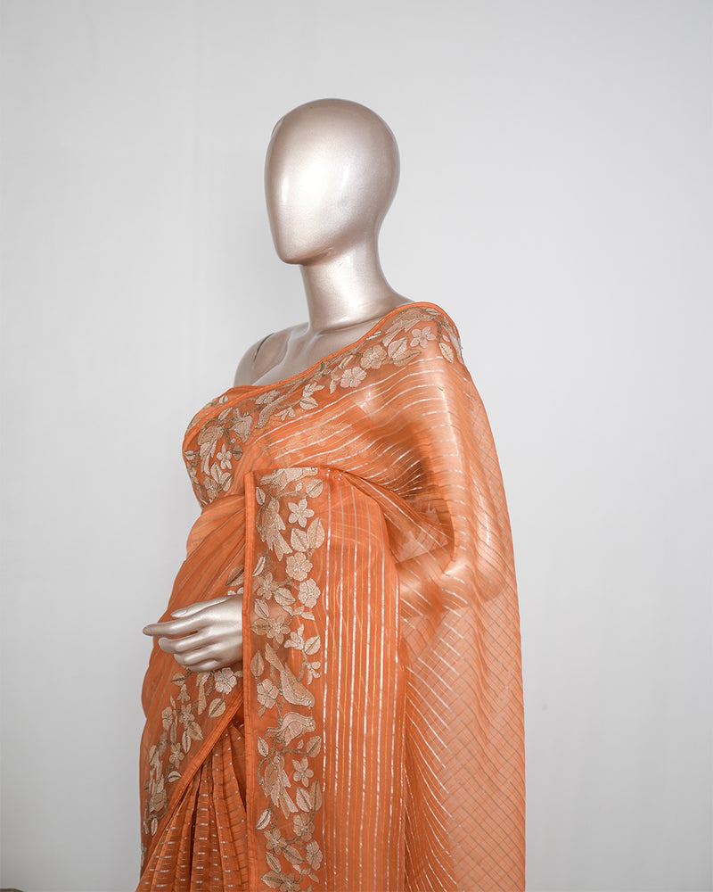 Pure Organza  Embroidery Saree  SAN4935