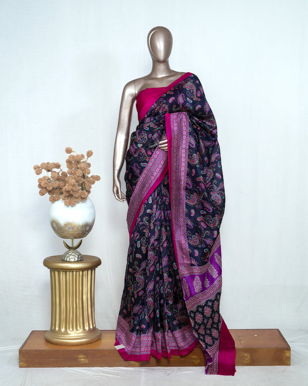 Pure Soft Silk Saree with Kashmiri Traditional Print SAN4997