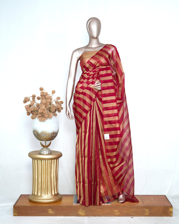 Organza with Tissue Silk Saree  SAN4474