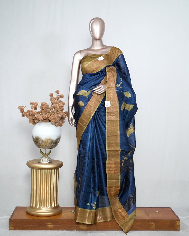 Printed Tusser Silk Saree SAN4170