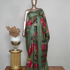 Printed Tussar Silk Saree SAN4055