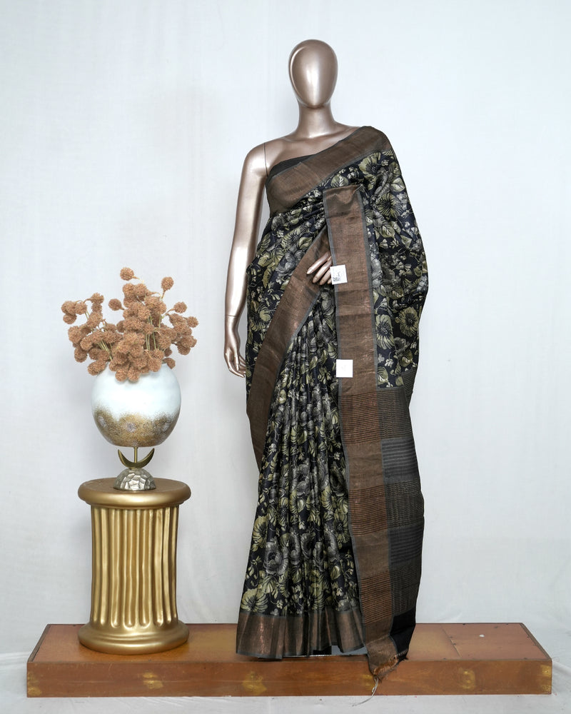 Pure Printed tusser silk SAN4223