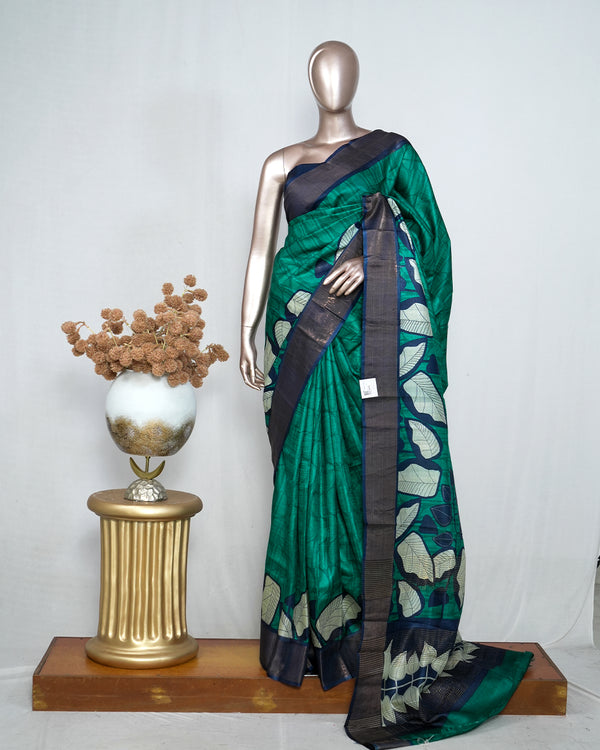 Printed Tusser Silk Saree SAN4179