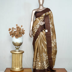 Floral Printed Tussar Silk Saree  SAN4182