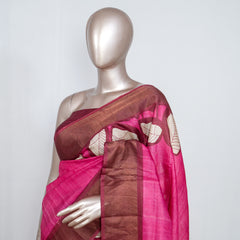 Printed Tusser Silk Saree  SAN4172