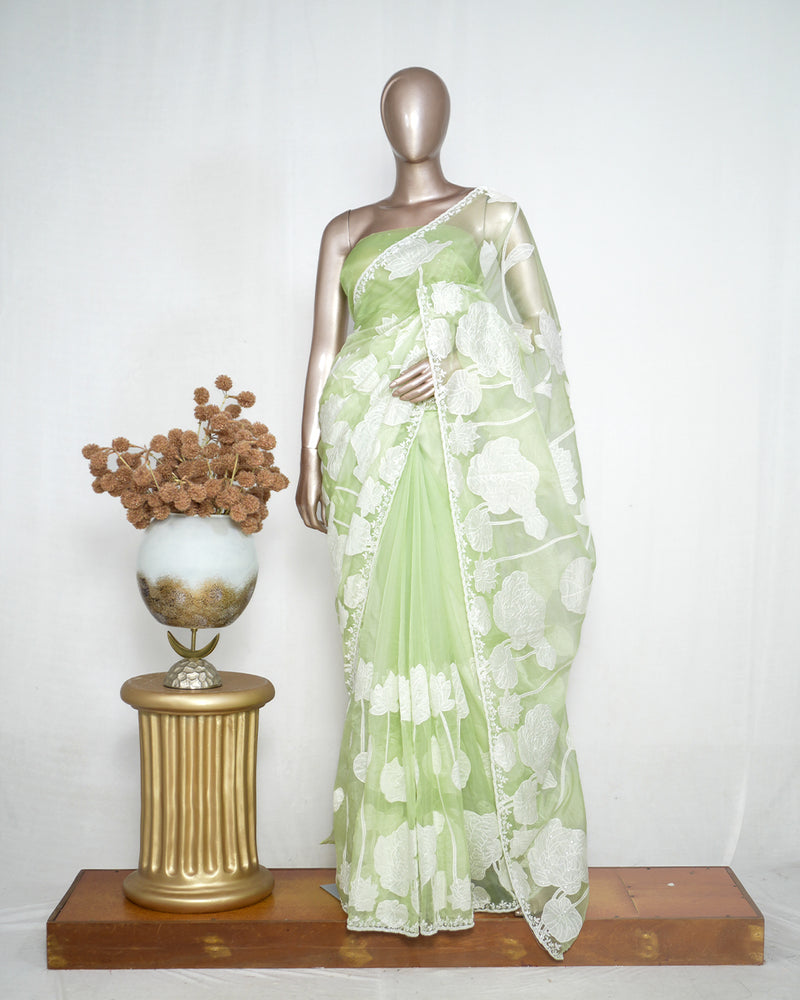 Organza Saree with Appliqué Work  SAN5026