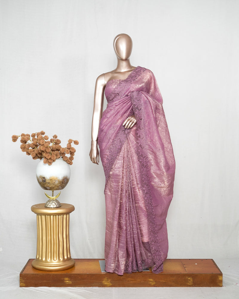 Crushed Shimmer Organza Saree SAN4110