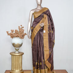 Printed Tusser Silk Saree SAN4186