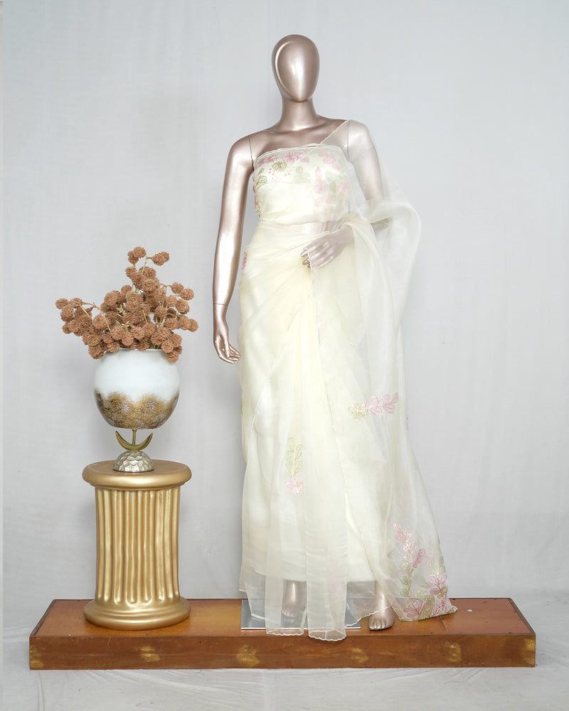 Crystal Organza Handworked Saree  SAN4805