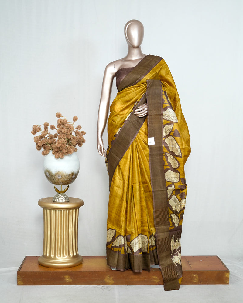 Floral Printed Tussar Silk Saree SAN4177