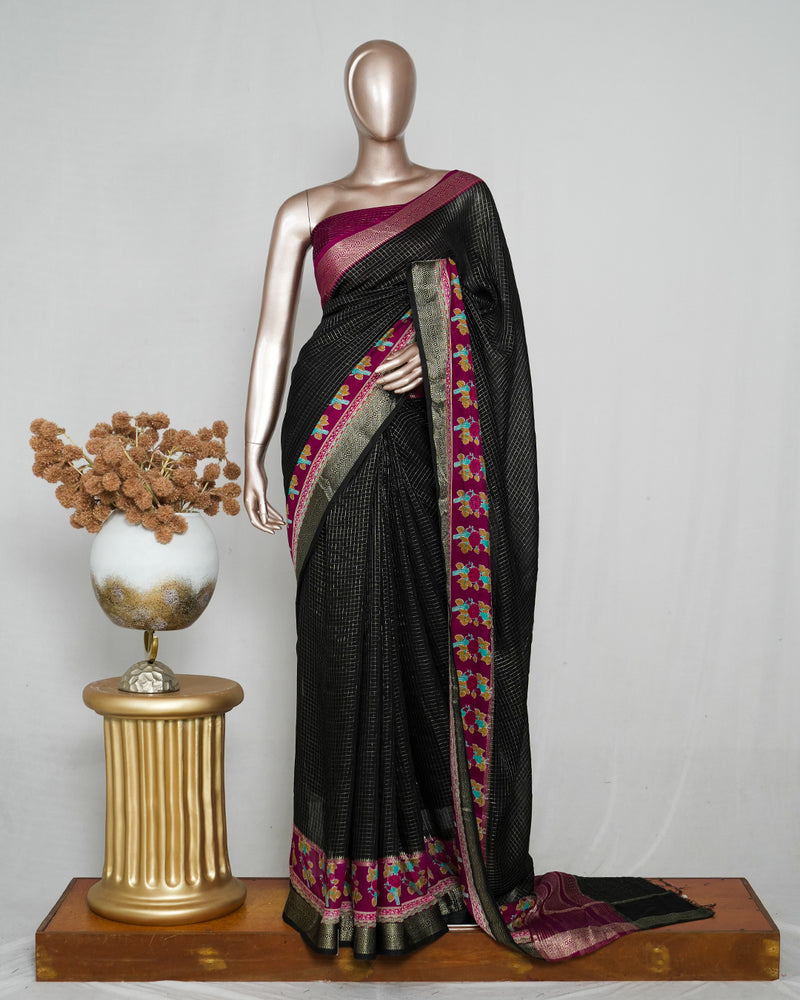Mysore Semi Silk Saree with Kalamkari SAN5043