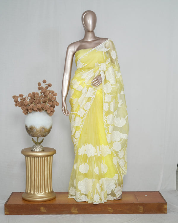 Organza Saree with Appliqué Work  SAN5016
