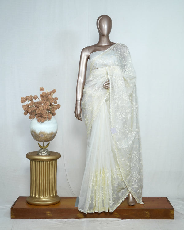 Embroidered Sheer Organza Saree SAN4041