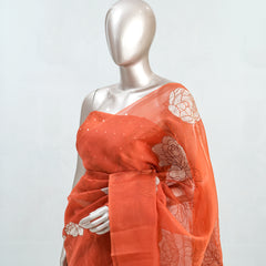 Glass Organza Saree  B SAN5389