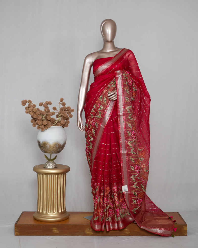 Organza Tissue Saree  SAN4939