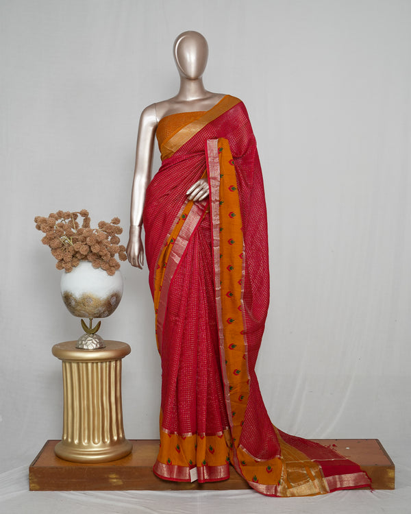 Mysore Semi Silk Saree with Kalamkari  SAN4977