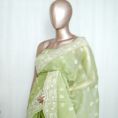 Pastel green Organza Saree L SAN5312
