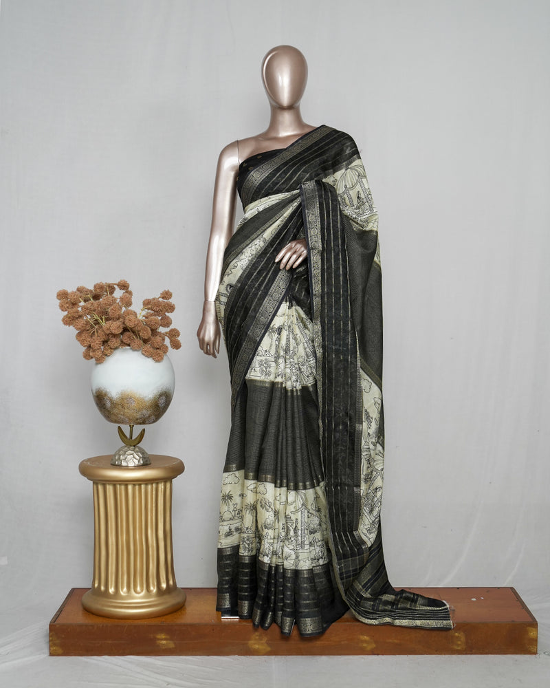 Print Mysore Silk Saree SAN4445