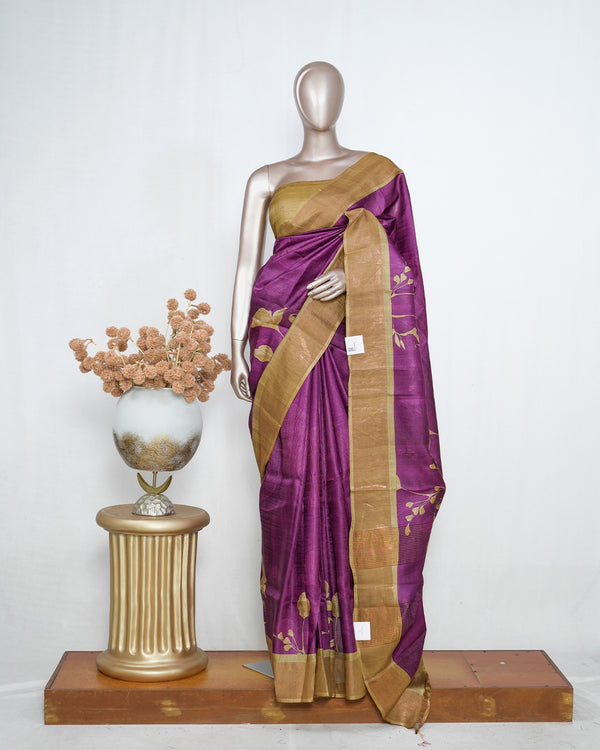 Printed Tusser Silk Saree  SAN4199