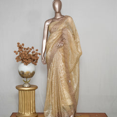 Crushed Shimmer Organza Saree SAN4112