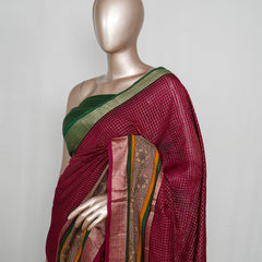 Mysore Semi Silk Saree with Kalamkari Border  _Sarees 650 067 VI (₹3100) 2 C 005033