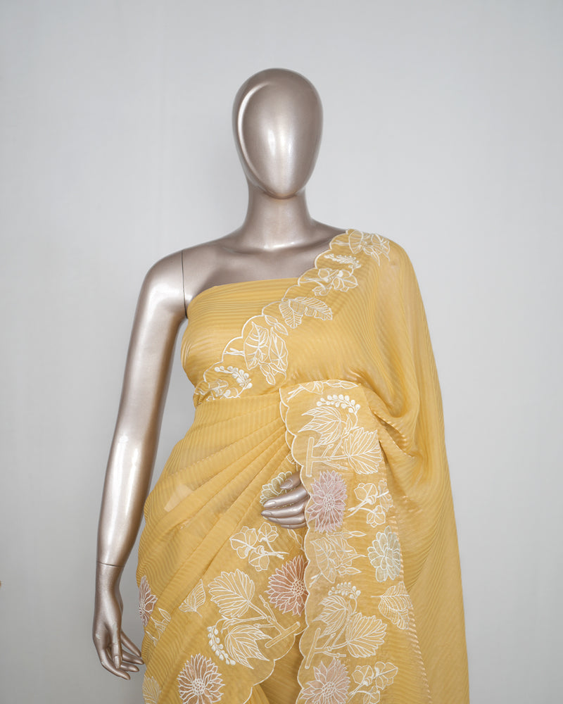 Striped Pure Viscose Organza Saree SAN4267