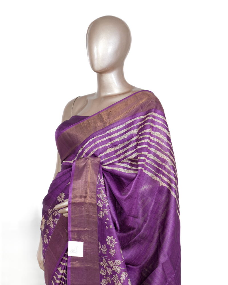 Printed Tussar Silk Saree SAN4207