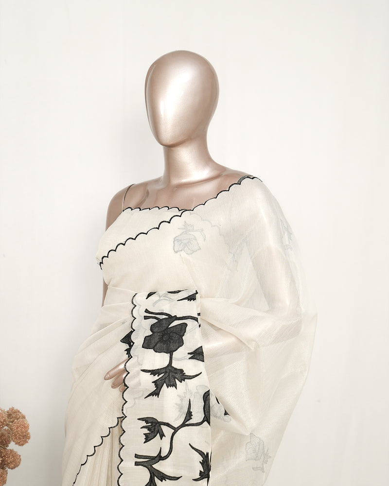 Tissue Kota Appliqué Embroidery Saree  SAN5167