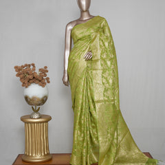 Linen Silk Saree with Banarasi Weaving  SAN4058