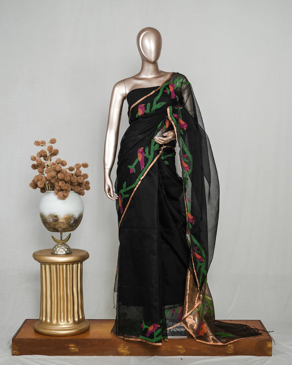 Pure Kora Silk Organza Saree with Jamdani Weaving  SAN4929