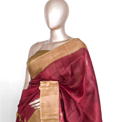 Printed Tussar Silk Saree  SAN4169