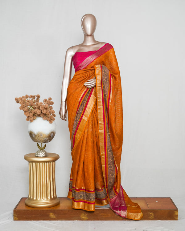 Mysore Semi Silk Saree with Kalamkari SAN5067