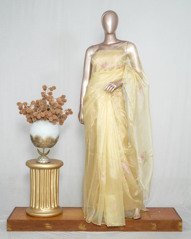 Crystal Organza Handworked Saree  SAN4814