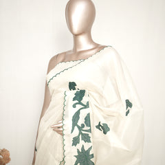 Tissue Kota Applique Embroidery Saree SAN5167