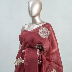 Glass Organza Saree  A SAN5389