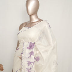 Tissue Kota Applique Embroidery Saree  SAN5177