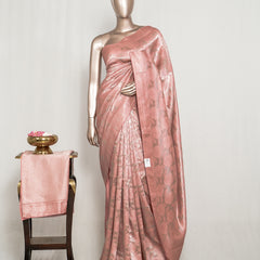 Peach  Jacquard banarasi semi silk Saree  SAN4552