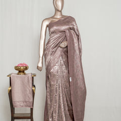 Dusty Lavender Jacquard Banarasi semi silk Saree  SAN4551