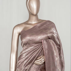 Dusty Lavender Jacquard Banarasi semi silk Saree  SAN4551