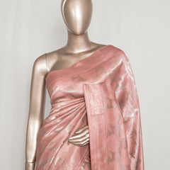 Peach  Jacquard banarasi semi silk Saree  SAN4552