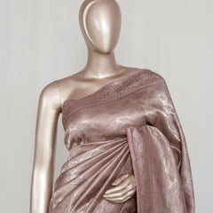 Dusty Lavender Jacquard Banarasi semi silk Saree  SAN4551