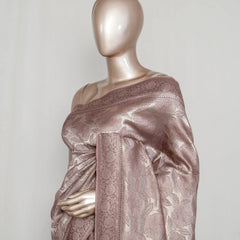 Dusty Lavender Jacquard Banarasi semi silk Saree  SAN4551