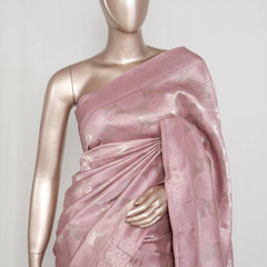 Soft Blush Pink Jacquard banarasi semi silk Saree SAN4553