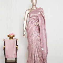 Soft Blush Pink Jacquard banarasi semi silk Saree SAN4553